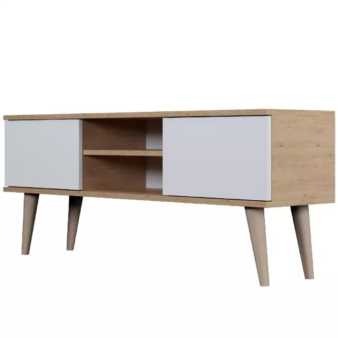Szekrény RTV 120 Toronto Artisan/Fehér,3