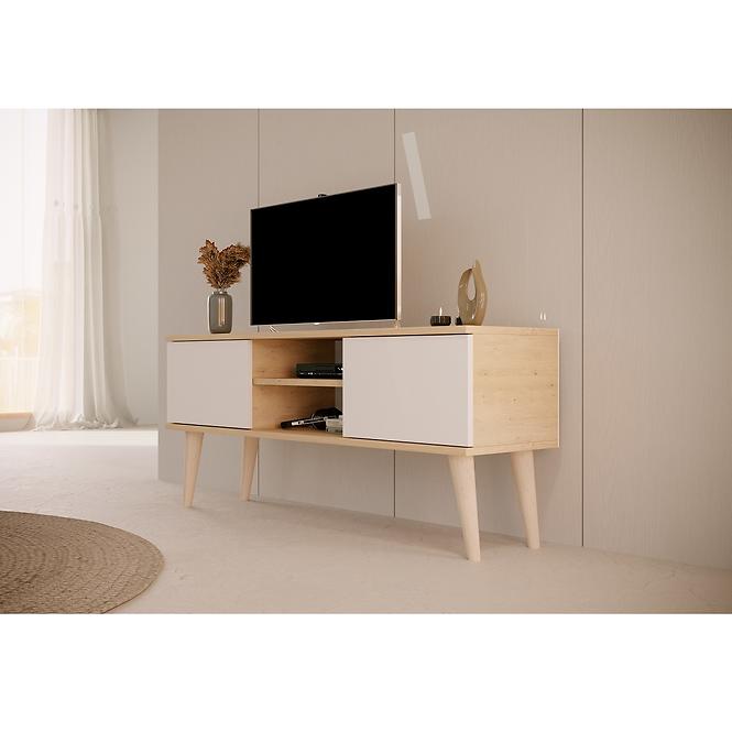 Szekrény RTV 120 Toronto Artisan/Fehér