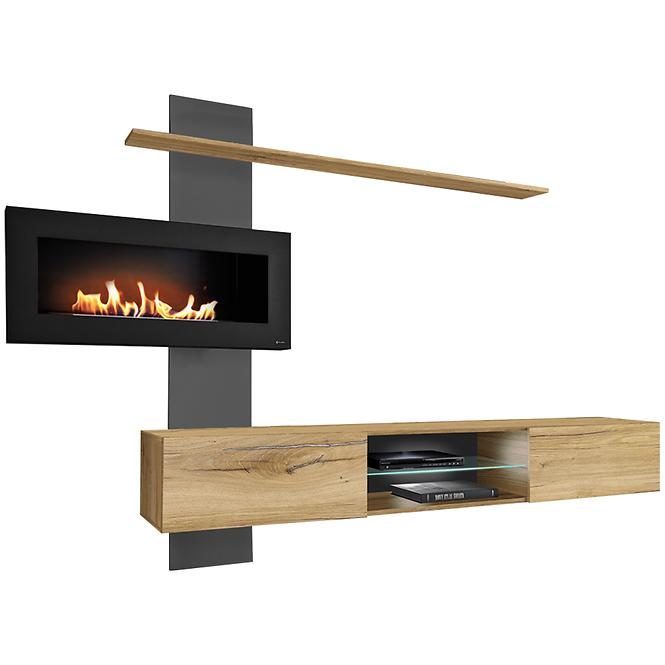 Nappali Bútor Flame B antracyt/tölgy flagstaff