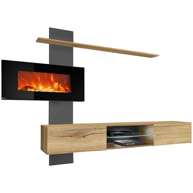 Nappali Bútor Flame E  antracyt/tölgy flagstaff