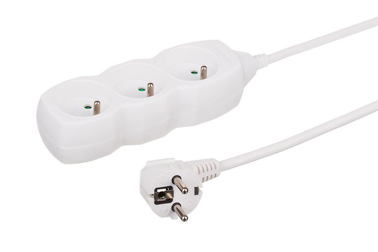 Hosszabbító kábel 3g 1m fehér 34200