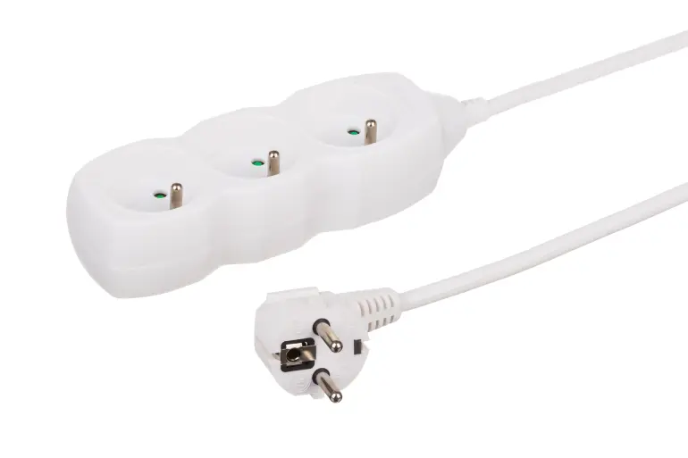 Hosszabbító kábel 3g 1m fehér 34200