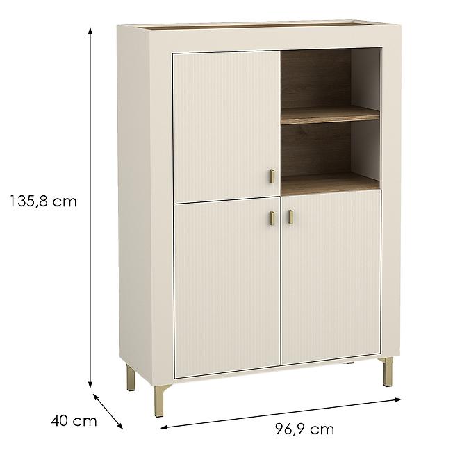Komód Mossa M05 3D tölgy whisky/cashmere 