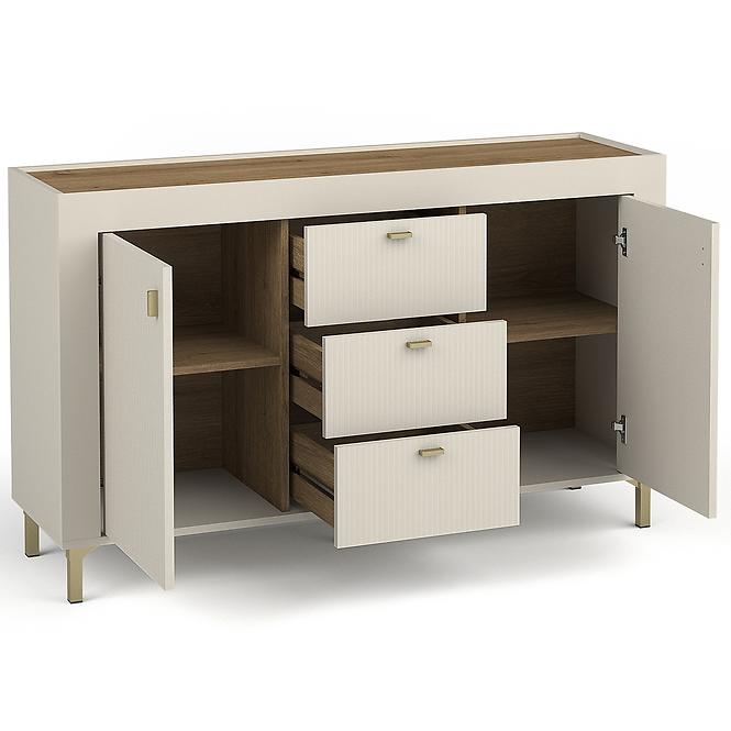 Komód Mossa M06 2D3S tölgy whisky/cashmere 