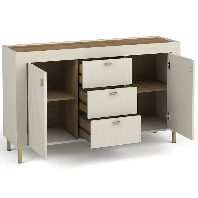 Komód Mossa M06 2D3S tölgy whisky/cashmere,4