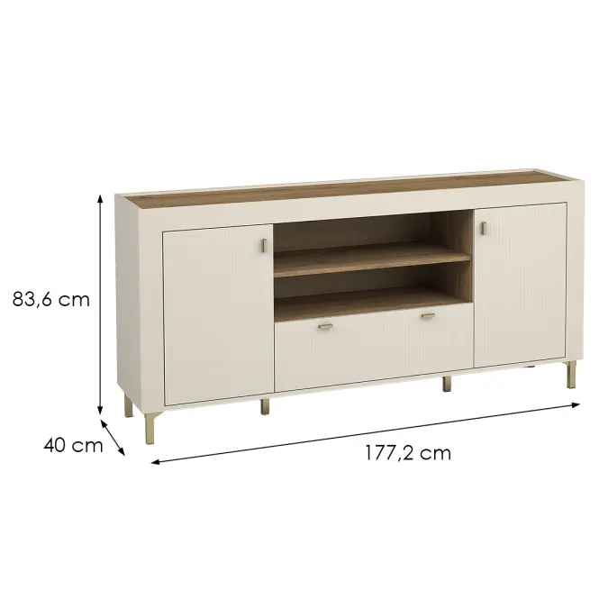 Komód Mossa M07 2D1S tölgy whisky/cashmere