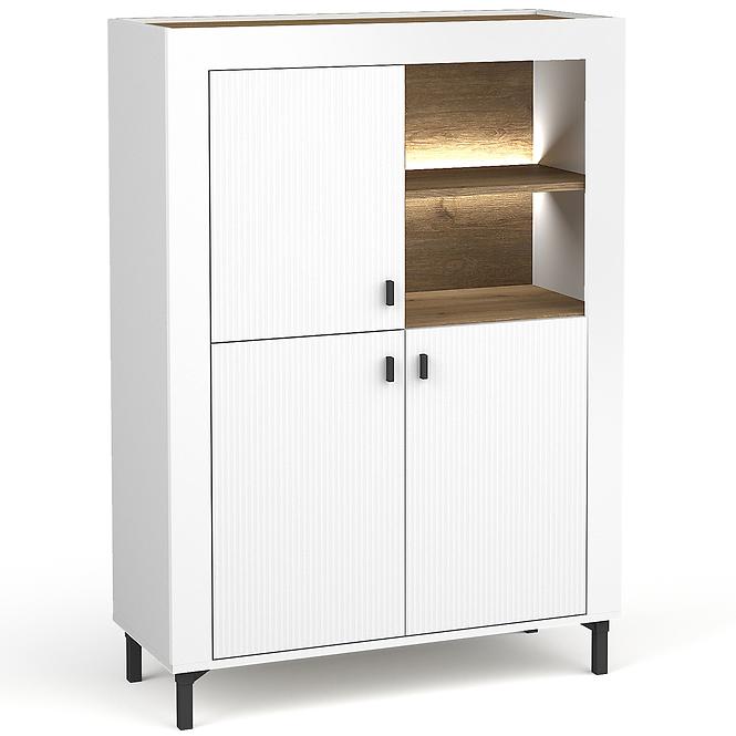 Komód Mossa M05 3D tölgy whisky/fehér mat,4