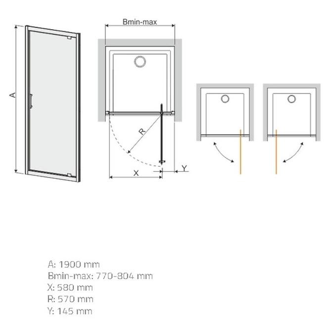 Zuhanyajtó Dj/Tx5b 80 W15 Sb Üveg Protect