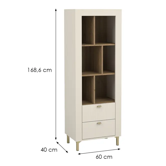 Regál Mossa M04 2S tölgy whisky/cashmere,2