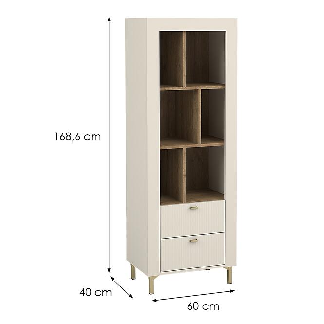 Regál Mossa M04 2S tölgy whisky/cashmere,2