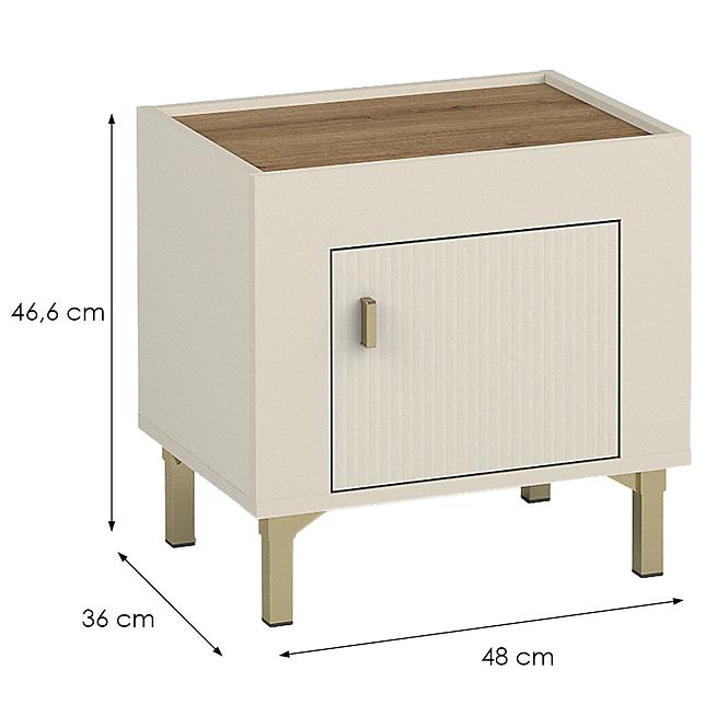 Éjjeliszekrény Mossa M11 tölgy whisky/cashmere 