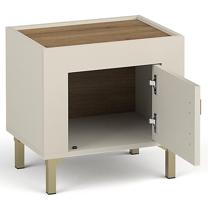 Éjjeliszekrény Mossa M11 tölgy whisky/cashmere 