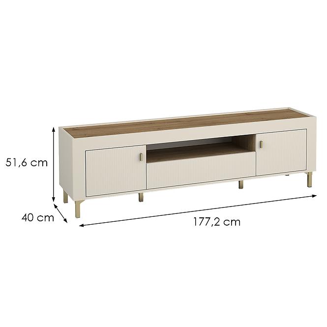 Szekrény RTV Mossa M08 2D1S tölgy whisky/cashmere 