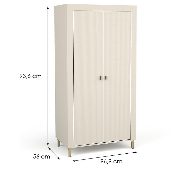Szekrény Mossa M01 2D tölgy whisky/cashmere