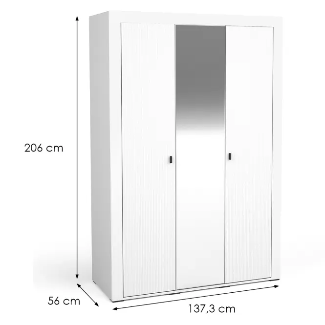 Szekrény Mossa M02 3D fehér matt,2
