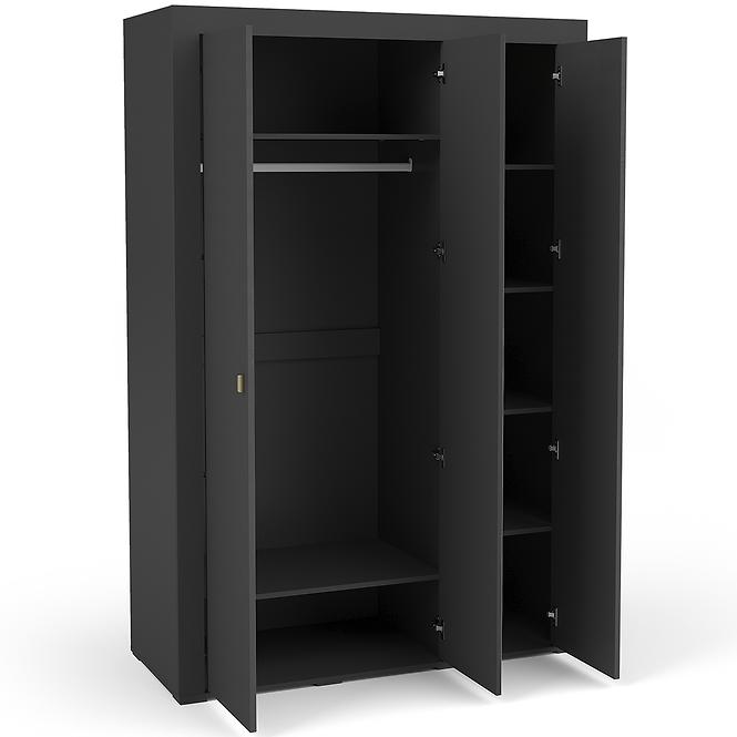 Szekrény Mossa M02 3D fekete matt,3