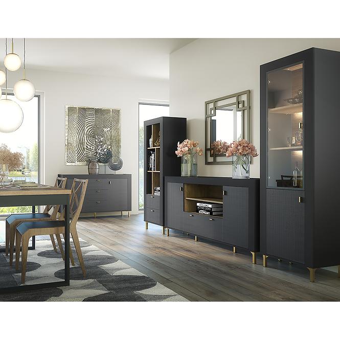 Vitrin Mossa M03 1D tölgy whisky/fekete matt