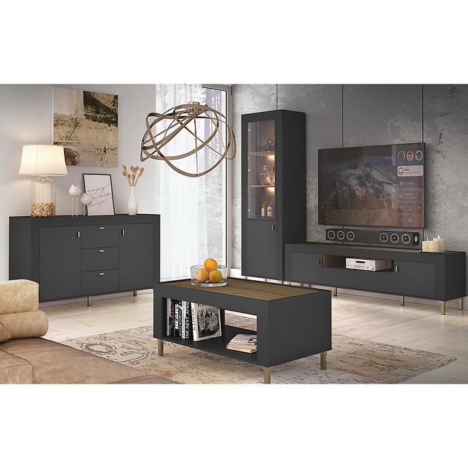 Vitrin Mossa M03 1D tölgy whisky/fekete matt