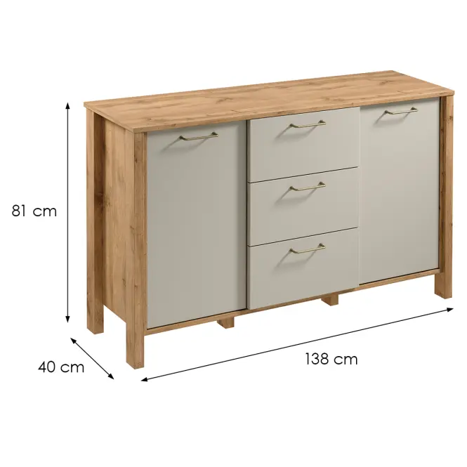 Komód Indygo K2D3S tölgy wotan-beige,2