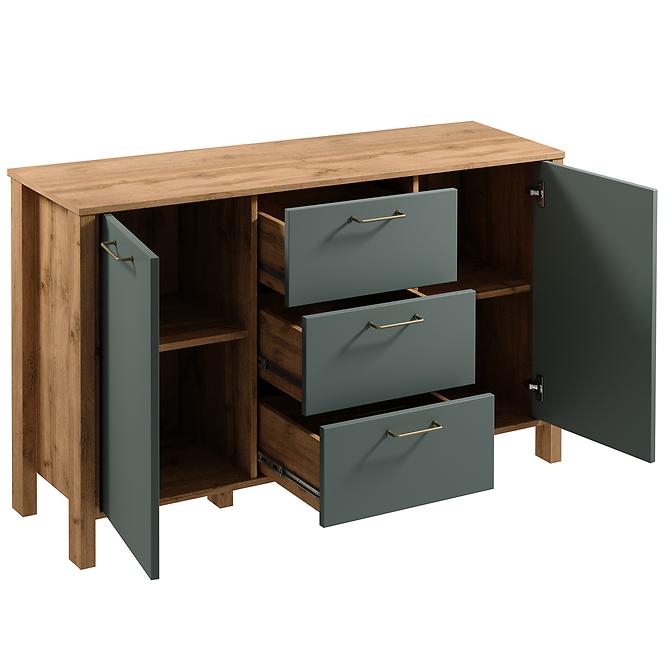 Komód Indygo K2D3S tölgy wotan-green,3