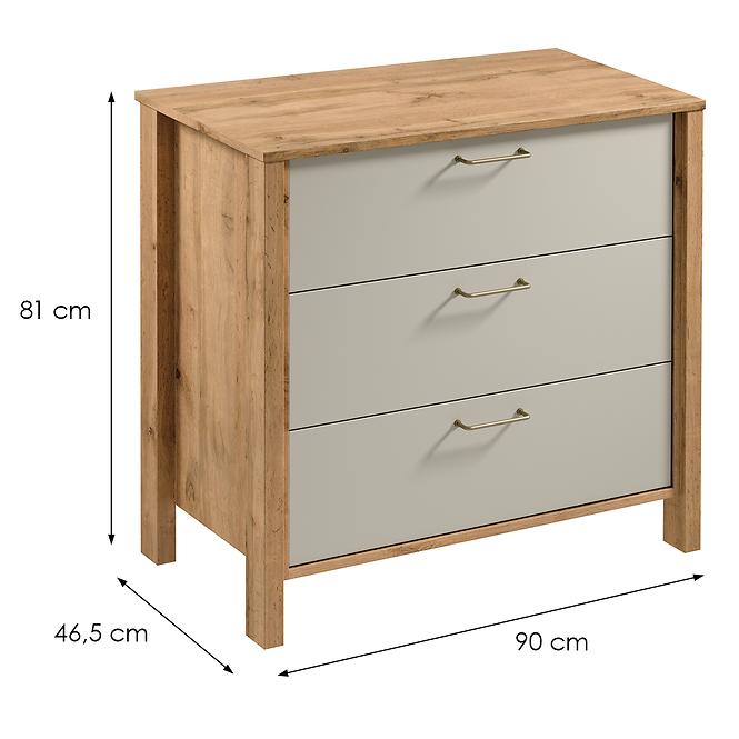 Komód Indygo K3S tölgy wotan-beige,2