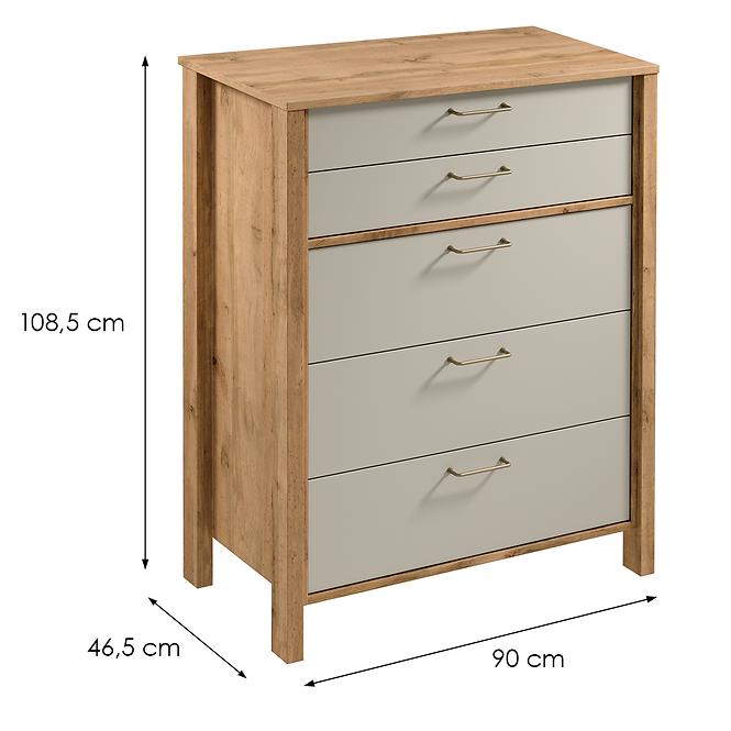Komód Indygo K5S tölgy wotan-beige,2
