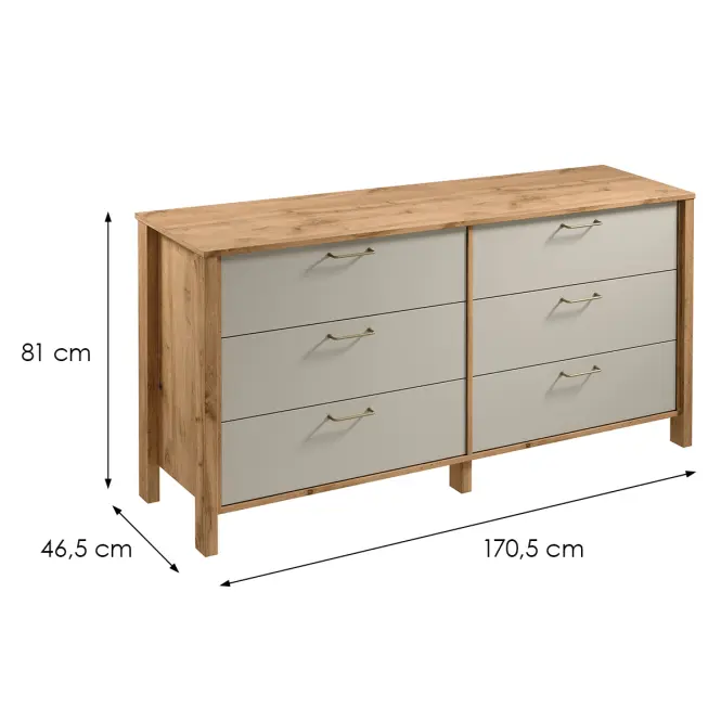 Komód Indygo K6S tölgy wotan-beige,2