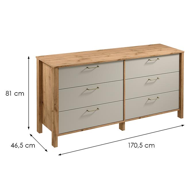 Komód Indygo K6S tölgy wotan-beige,2