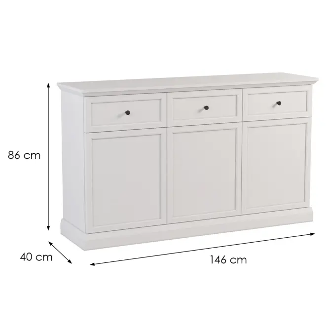 Komód Lucca K3D3S fehér opal