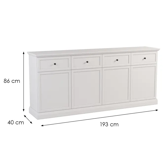 Komód Lucca K4D4S fehér opal,2