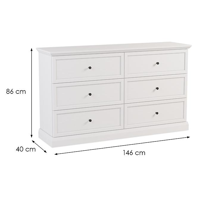 Komód Lucca K6S fehér opal