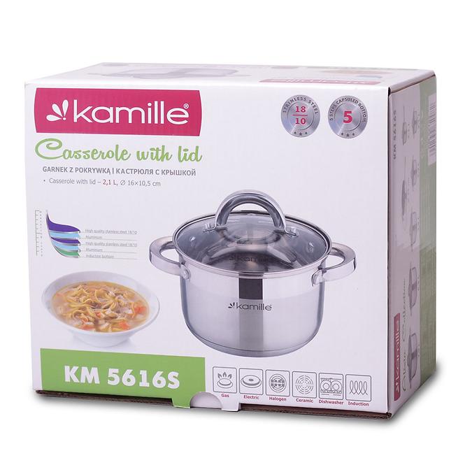 Fazék 2,1l/16x10,5cm rozsdamentes acél 5616s-Kamill
