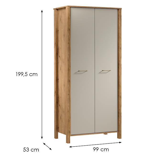 Szekrény Indygo S2D tölgy wotan-beige