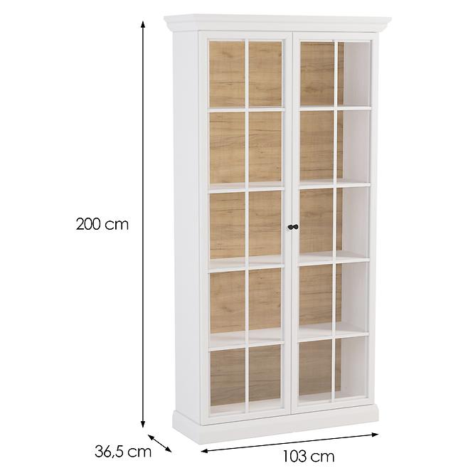 Vitrin Lucca W2D fehér opal