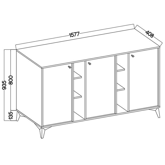 Komód Tokyo 1  3D eukaliptusz 823