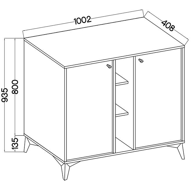 Komód Tokyo 1  2D eukaliptusz 822