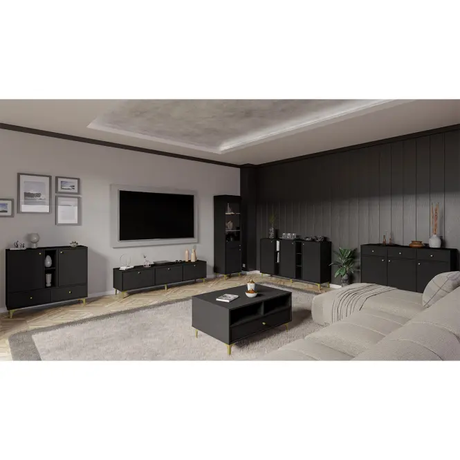 Komód Tokyo 1  1F 3S fekete grafit 824,9