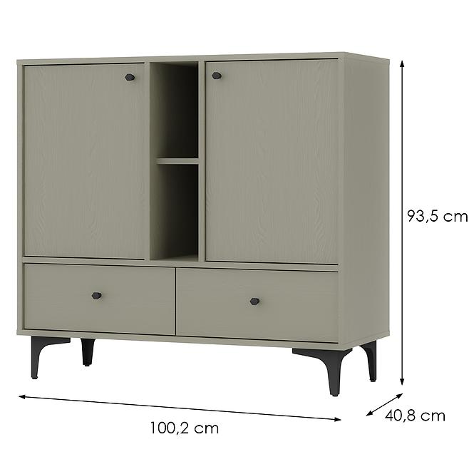 Komód Tokyo 1  2F 2S eukaliptusz 825