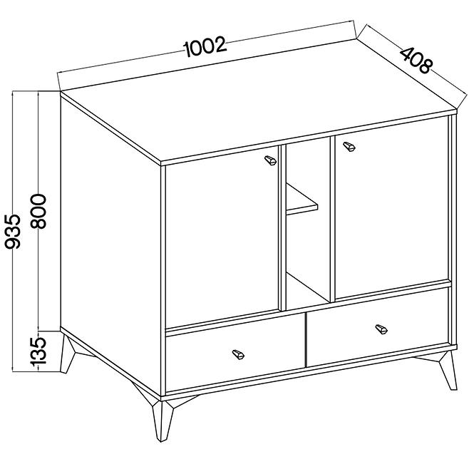 Komód Tokyo 1  2F 2S eukaliptusz 825