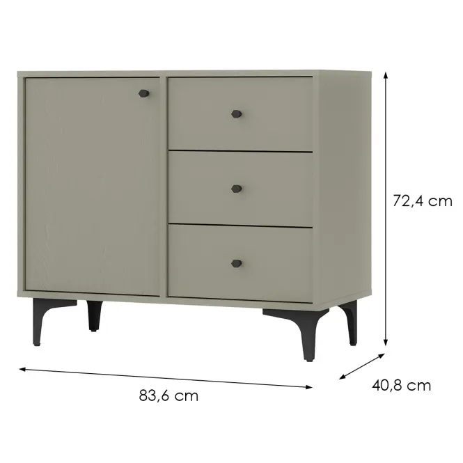 Komód Tokyo 1  1F 3S eukaliptusz 814,2