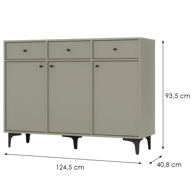 Komód Tokyo 1  3F 3S eukaliptusz 827,2