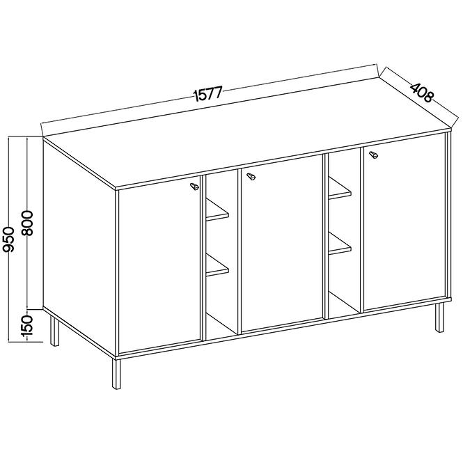 Komód Tokyo 2  3D eukaliptusz 823
