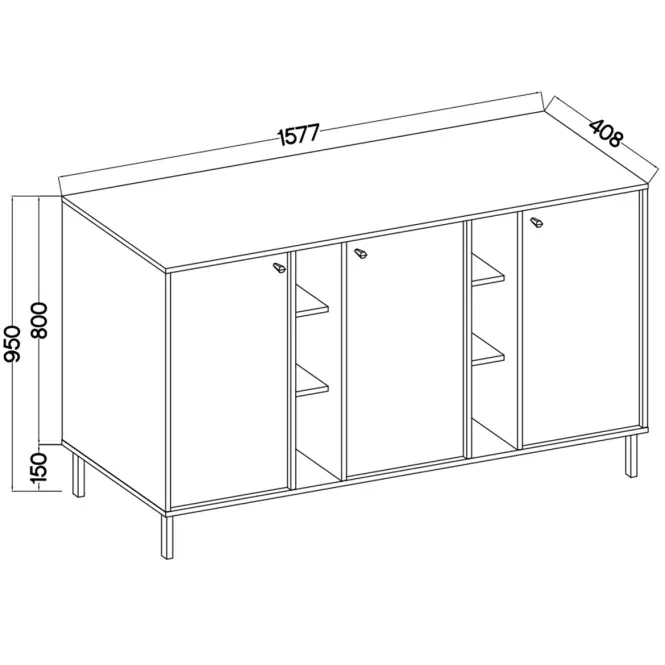 Komód Tokyo 2  3D eukaliptusz 823,3