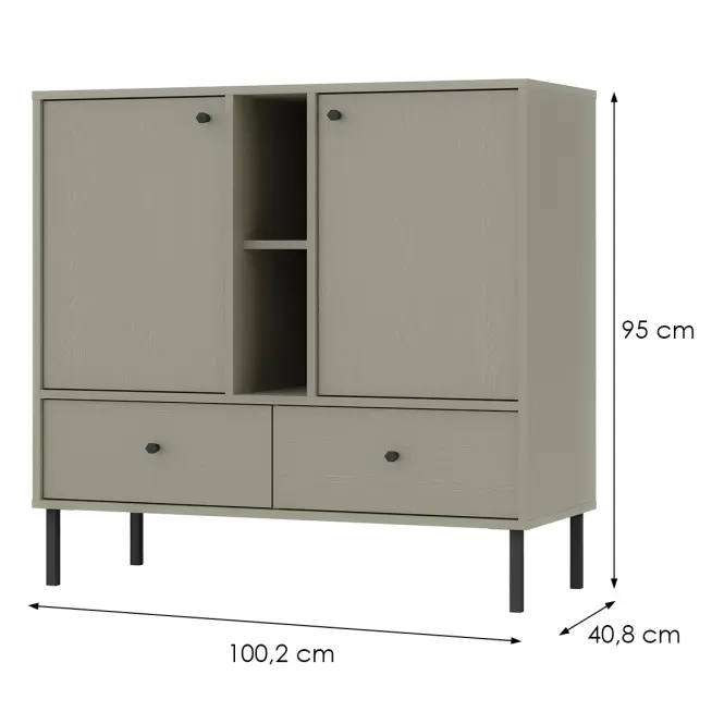Komód Tokyo 2  2F 2S eukaliptusz 825