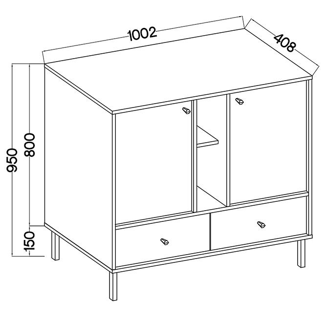 Komód Tokyo 2  2F 2S eukaliptusz 825