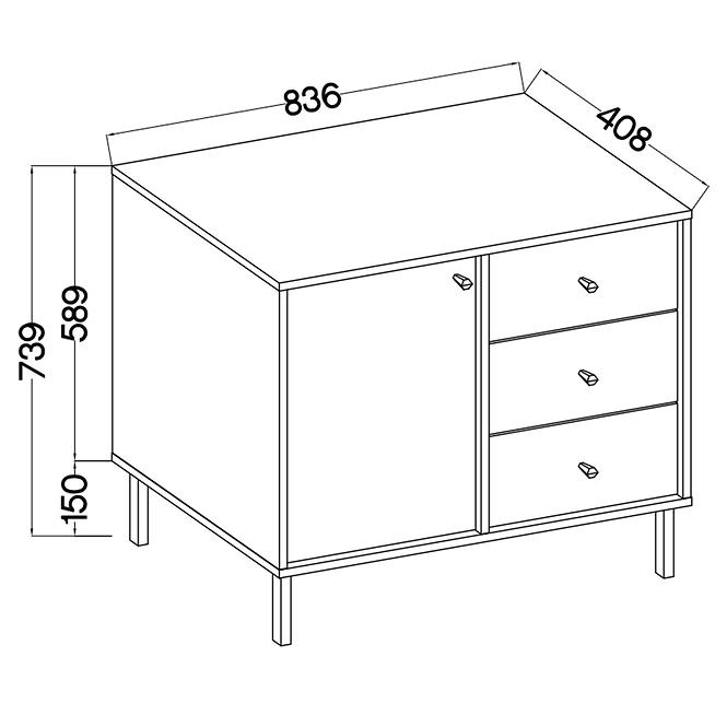 Komód Tokyo 2  1F 3S eukaliptusz 814