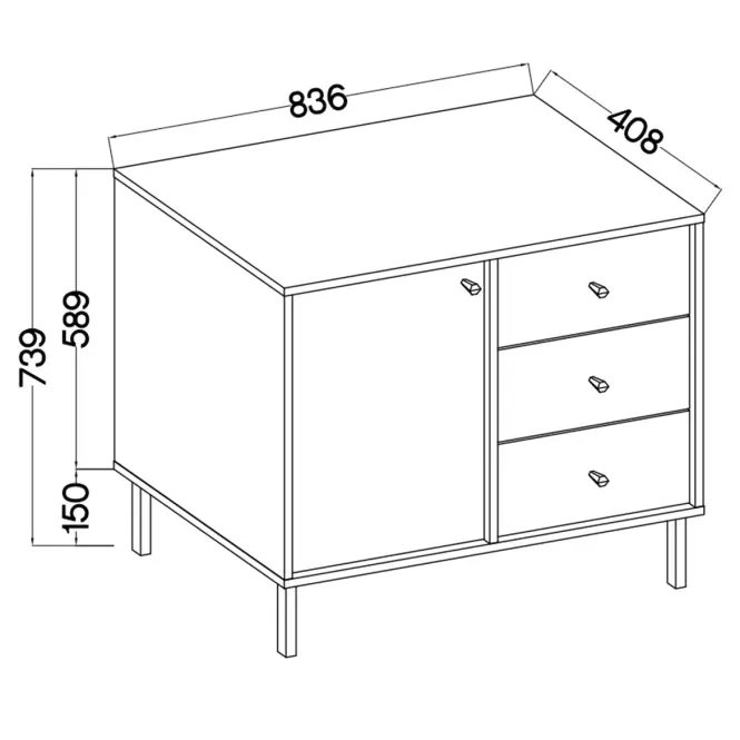 Komód Tokyo 2  2F eukaliptusz 812,3