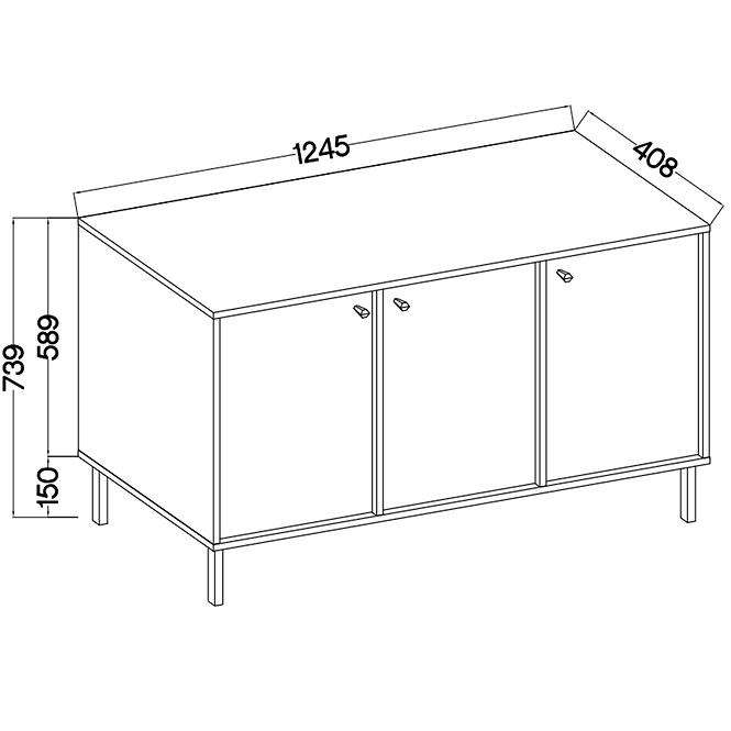 Komód Tokyo 2  3F eukaliptusz 813