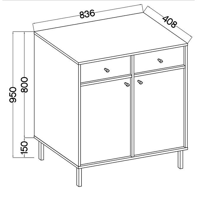 Komód Tokyo 2  2F 2S eukaliptusz 826