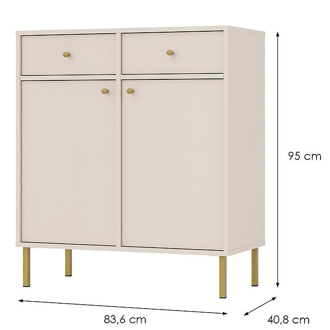 Komód Tokyo 2  2F 2S bézs homok 826